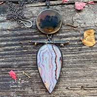 Dendritic Agate and Lace Agate Necklace with